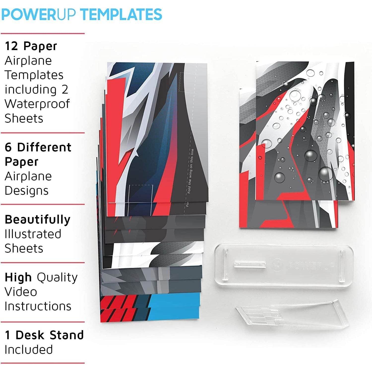 12 Paper Airplane Templates for POWERUP 2.0 & 4.0. Color Paper Airplanes Templates and Display Stand for Plane. POWERUP 2.0 or 4.0 is not included - My Store