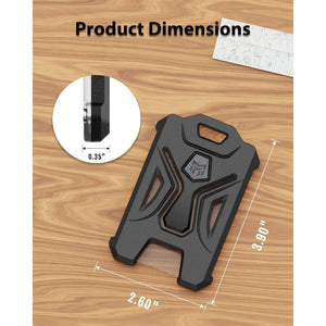 MNGARISTA 2 Pack Heavy Duty Badge Holder, Vertical ID Card Holder for Credit Cards, Clear ID Window, All PC Polycarbonate Plastic Housing, 5 Cards Capacity, Built-in Elastic Clip, Black