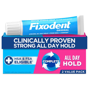 Fixodent Complete Original Denture Adhesive Cream, 2.4 oz, Pack of 2