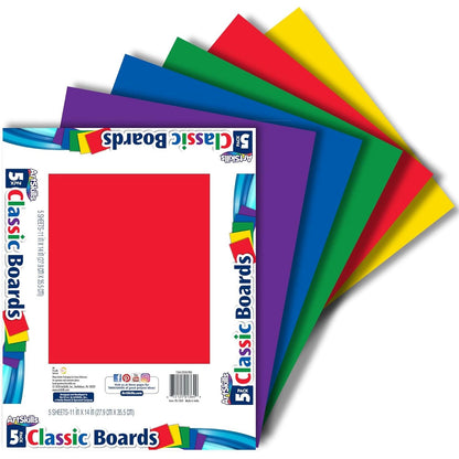 ArtSkills 11" x 14" Poster Board School and Craft Supplies, White, 5 Count (Pack of 1)