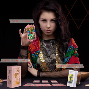 Tarot Cards for Beginners Pink Tarot Cards with Guide Book Gold Foil with Meanings on Them 78 Classic Origina Waterproof Rider Waite Taro Deck Fortune Telling Game（Pink）