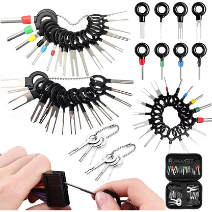 Vignee 82 Pcs Terminal Removal Tool, Terminal Pins Puller Repair Removal Tools for Car Pin Extractor Electrical Wiring Crimp Connectors and Most Connector