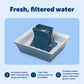 Buy now PetSafe Drinkwell Pagoda Fountain - Hygienic Ceramic Continuous Flowing Fountain - Elevated Upper Bowl & Double Free-Falling Stream Design - Minimalist Pet Hydration Station - 70 oz Capacity at indiglob india