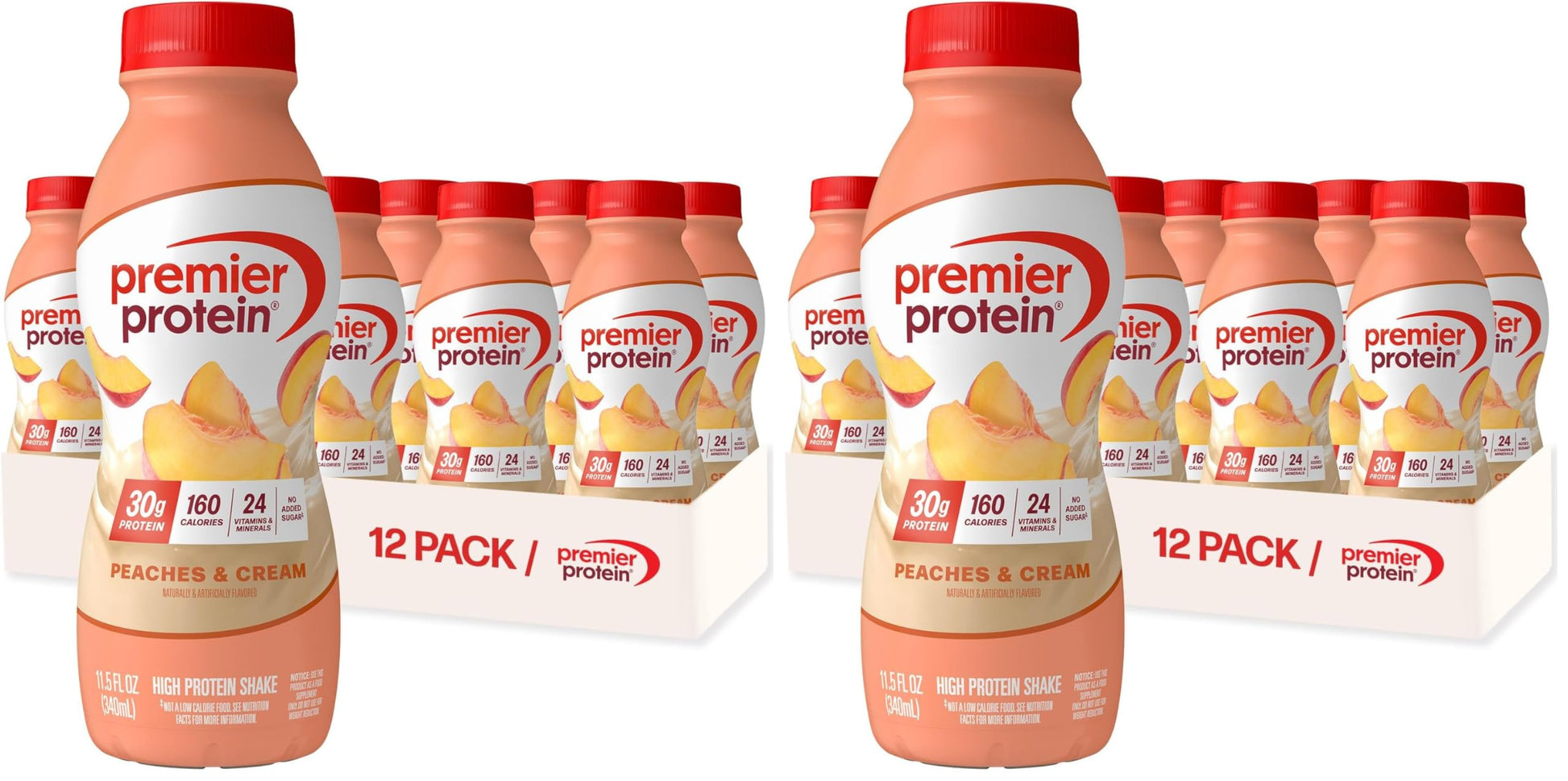 Buy now Premier Protein Shake, Peaches & Cream, 30g Protein, No Added Sugar, 24 Vitamins & Minerals to Support Immune Health, 11.5 fl oz, 12 Pack (Packaging May Vary) at indiglob india