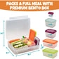 BentologyTM Clear Bento Lunch Box Set w 5 Removable Nesting Containers- Adapt Inner Compartment Portion Sizes- Meal Prep Snack Holders for Back to School, Leakproof Durable & BPA Free- Dishwasher Safe
