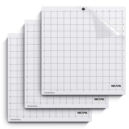 Buy now Nicapa StandardGrip Cutting Mat for Silhouette Cameo 4/3/2/1 (12x12 inch,3 pack) Standard Adhesive Sticky Quilting Cut Pads Replacement Accessories for Silhouette Cameo transparent for Cameo 12*12 3pack StandardGrip at indiglob india