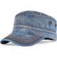 VOBOOM Washed Cotton Military Cadet Army Caps Unique Design Vintage Flat Top Hat