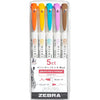 Zebra Pen Mildliner Double-Ended Brush Marker, Brush and Fine Tip Pens, Ideal for Bible Highlighting, No Bleed, Assorted Soft Colors, 15-Pack (79115) - Assorted Warm