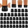 BUMACO 20Pcs Chair Leg Floor Protectors Chair Leg Protectors for Hardwood Floors Silicone Pads Covers to Protect Floors Universal L Clear Fit (1-5/16" to 2") - Black-40 Pcs