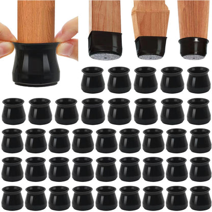 BUMACO 20Pcs Chair Leg Floor Protectors Chair Leg Protectors for Hardwood Floors Silicone Pads Covers to Protect Floors Universal L Clear Fit (1-5/16" to 2")