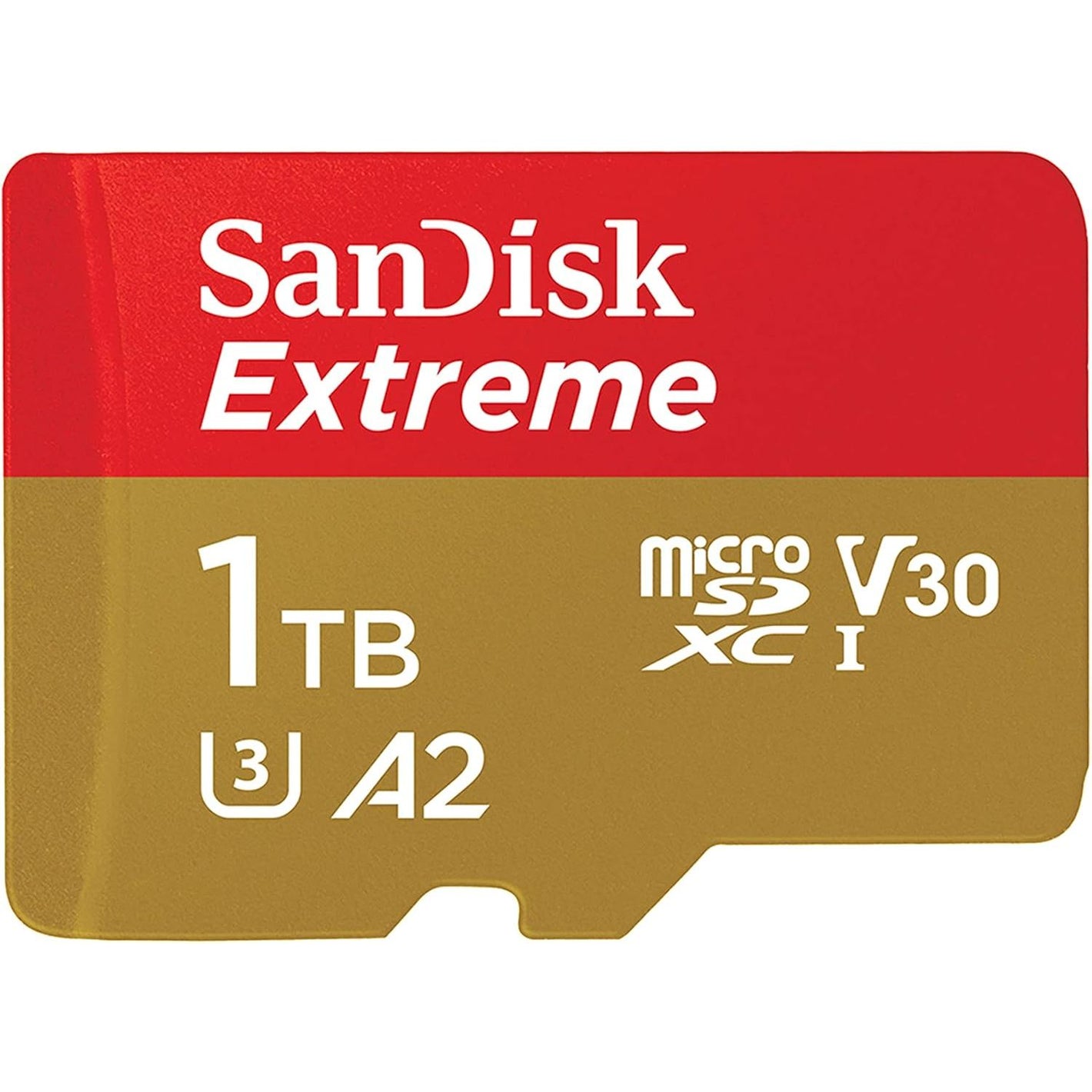 SanDisk 1TB Extreme microSDXC UHS-I Memory Card with Adapter - Up to 190MB/s, C10, U3, V30, 4K, 5K, A2, Micro SD Card- SDSQXAV-1T00-GN6MA, Gold/Red
