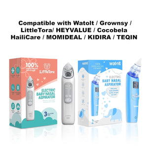 Baby Nasal Aspirator Replacement Tips - 2 Sets/4 Pieces Reusable Tips Compatible with Watolt / Grownsy / LittleTora / HEYVALUE / X-Bosak / Cocobela / TEQIN