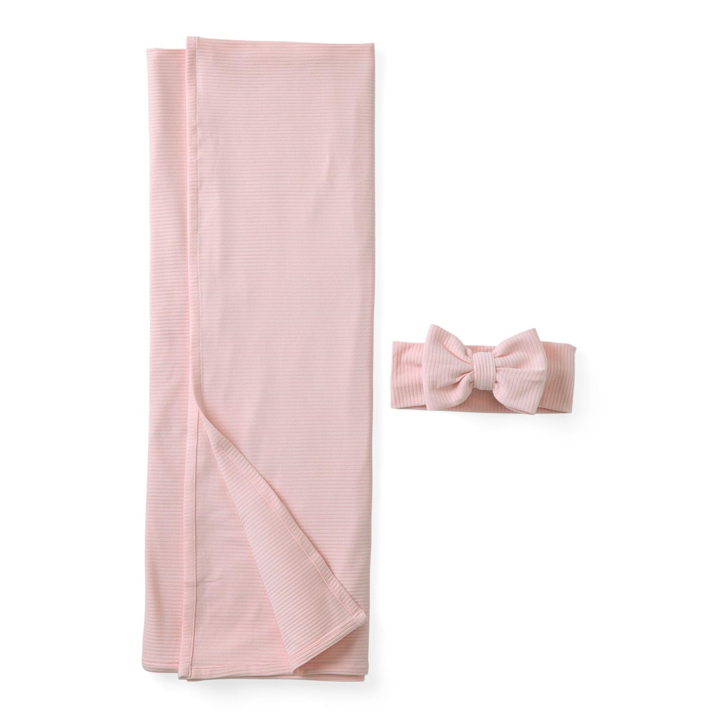 Buy now Little Sleepies Swaddle & Luxe Bow Headband Set, Viscose from Bamboo Baby Swaddles, Newborn Baby Girl Clothes (Prima Pink Ribbed) at indiglob india