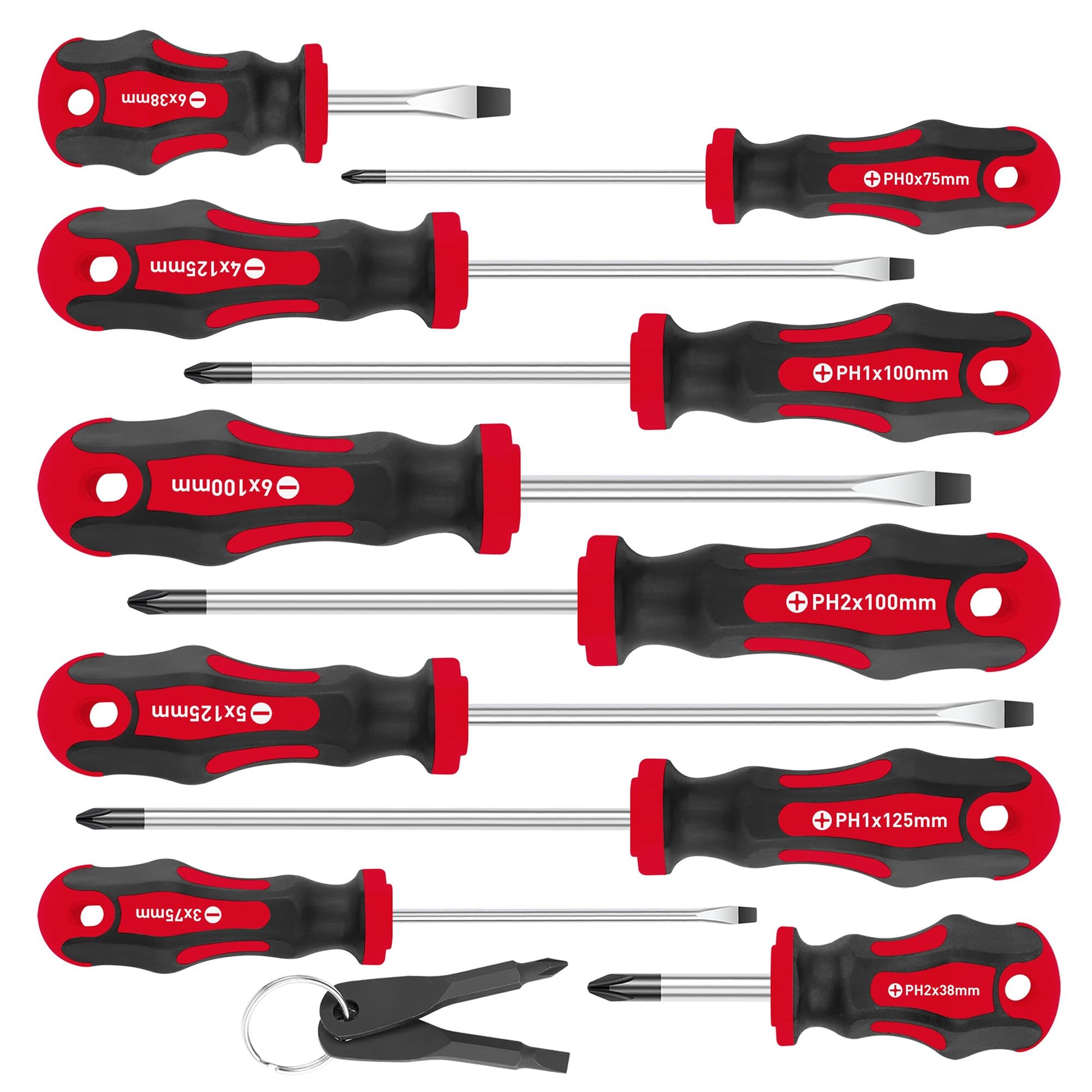 Buy now Amartisan 10-Piece Magnetic Screwdrivers Set, 5 Phillips and 5 Slotted Tips Professional Cushion Grip Screwdriver Set 10-Piece Screwdrivers Set (Red) at indiglob india