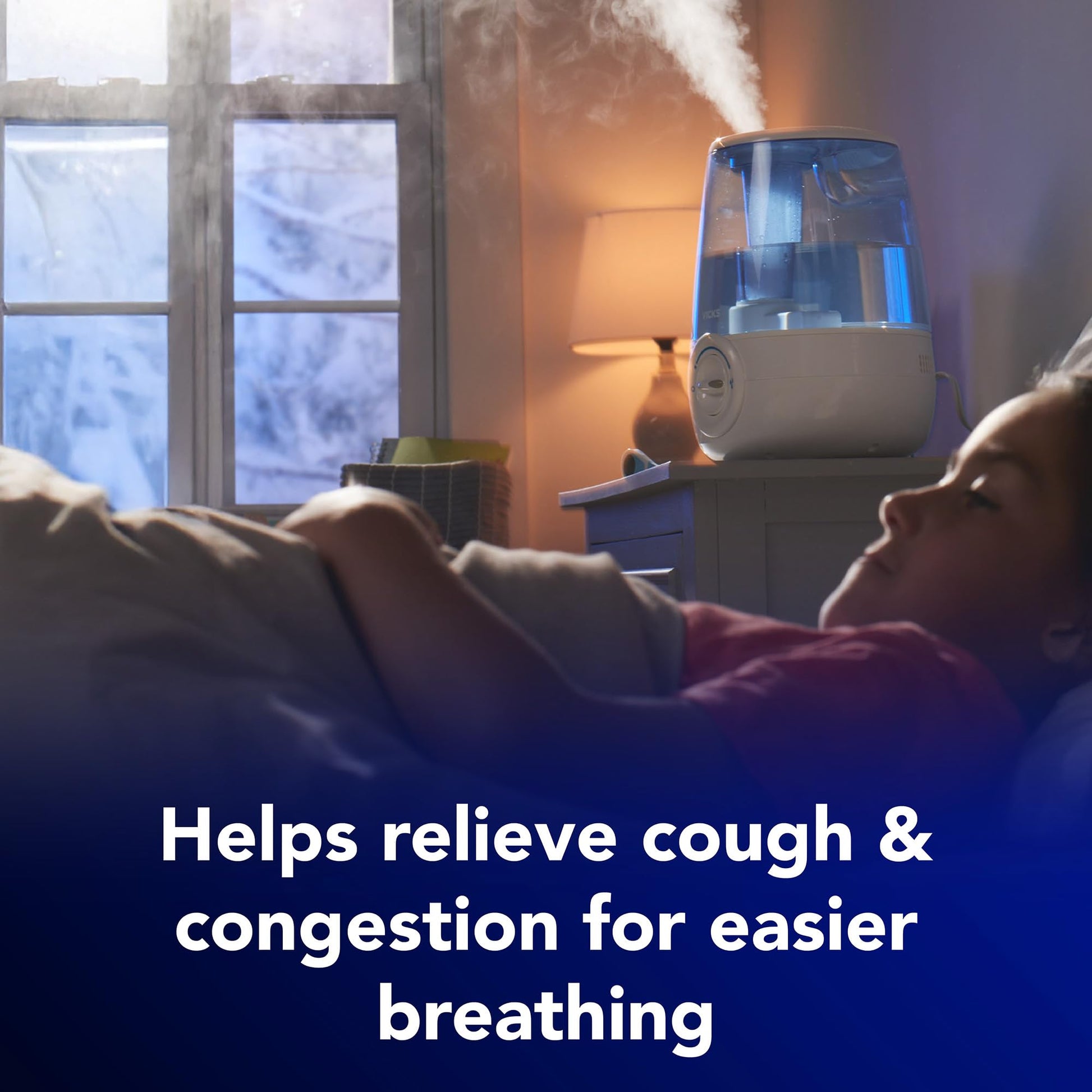 Buy now Vicks Filter-Free Ultrasonic Humidifier, Recommended by Pediatricians*, 1.2 Gal Ultrasonic Cool Mist Humidifiers for Bedrooms & Kids Rooms, Works with Vicks VapoPads at indiglob india