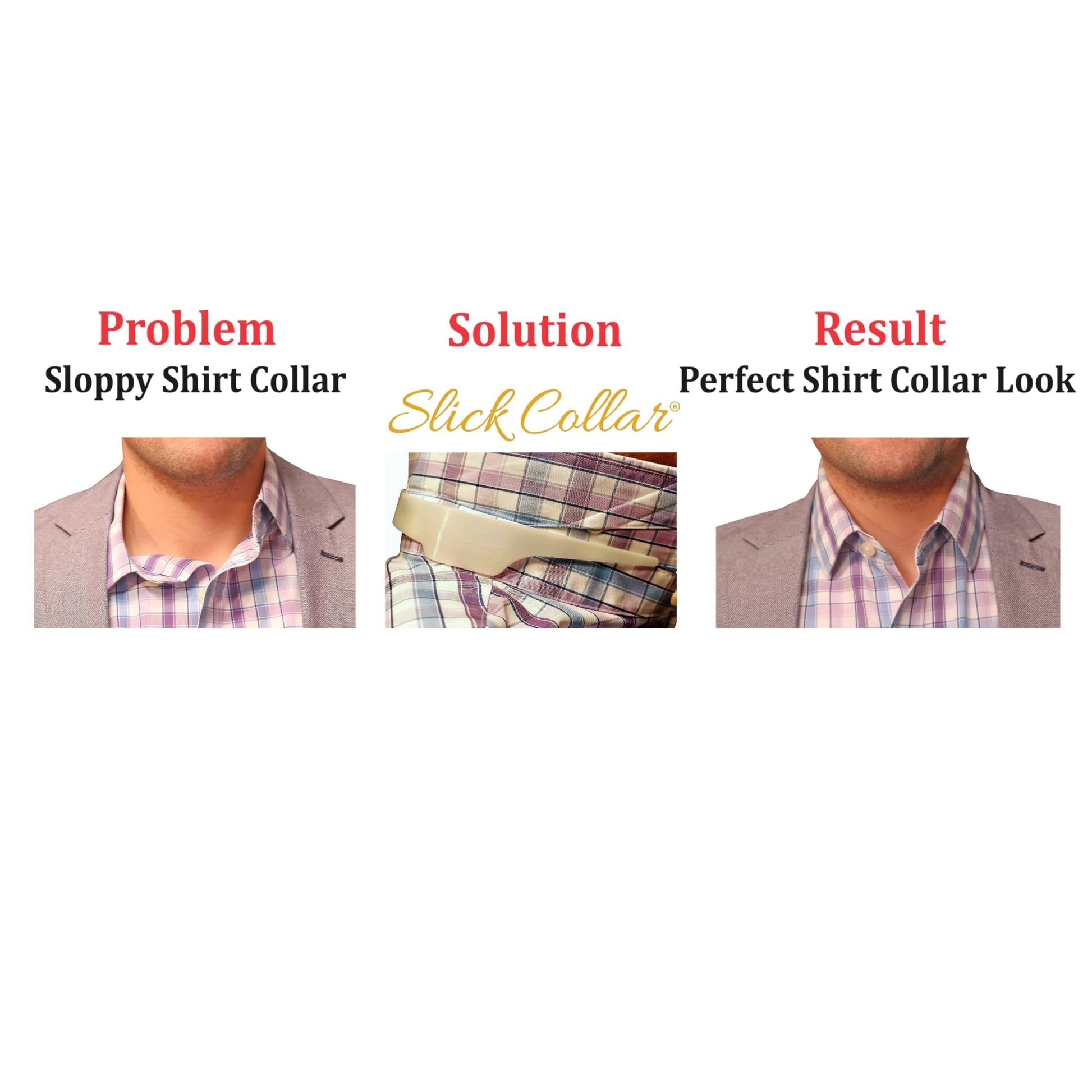 Buy now Slick Collar Shirt Collar Support System set with 3 adjustable, 10 premium Collar Stays & a Durable tin Travel EDC Box in White at indiglob india