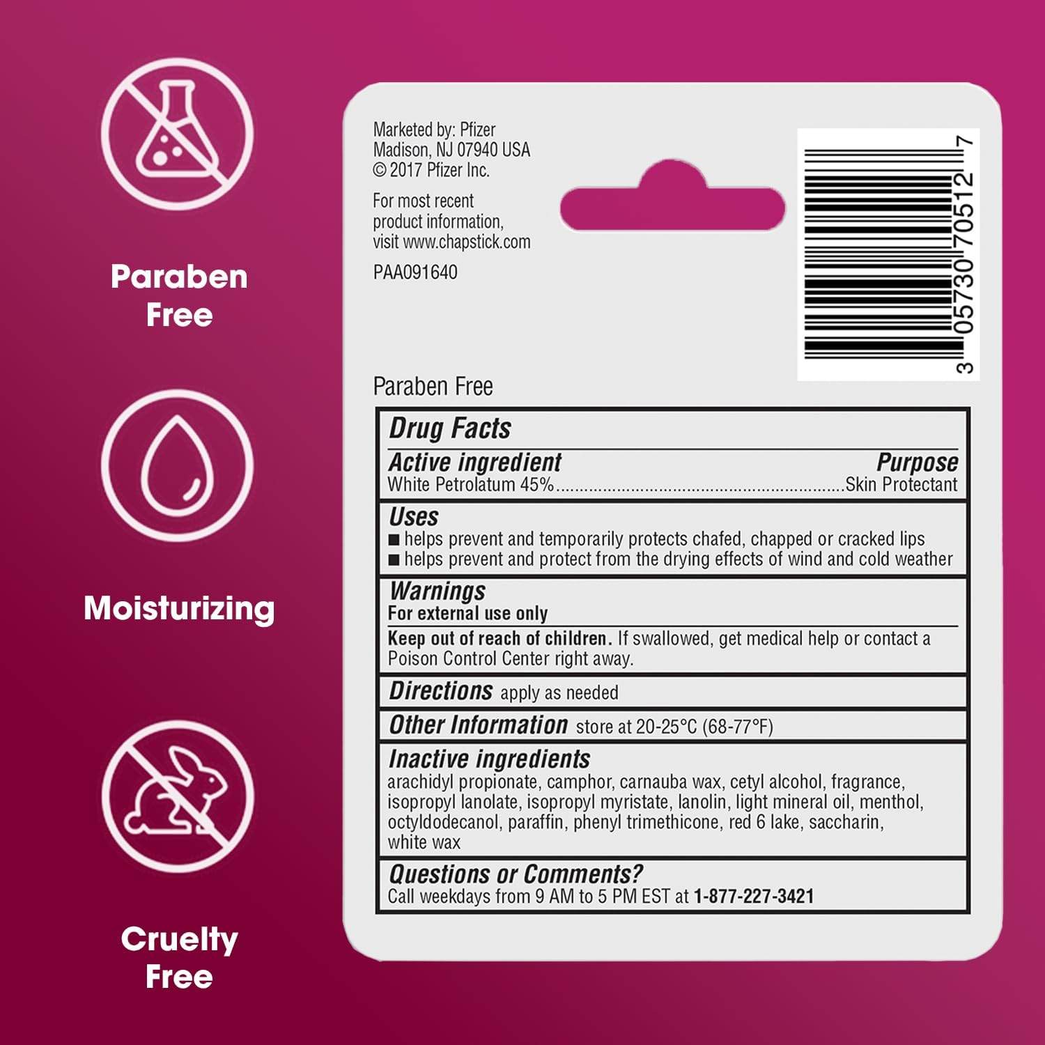 ChapStick Classic Cherry Lip Balm – Fruity & Sweet Lip Moisturizer for Dry Lips, 0.15 Oz Ea - My Store