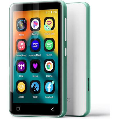 80GB MP3 Player with Bluetooth and WiFi, MP4 MP3 Player with Spotify,Spotify Kids，4" Full Touch Screen with Pandora, Music Player with Audible，Android MP3 with Speaker (Gold_Black)