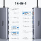 Buy now USB C Docking Station Dual Monitor,USB C Dual Monitor 2 HDMI Adapter,Triple Display 4K HDMI&VGA,10Gbps Data Transfer,14 in 1-3USB3.0&2USB2.0,Gigabit Ethernet,100W PD,SD/TF Card Reader,3.5mm Audio at indiglob india