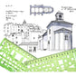 11 Pieces Geometric Drawings Templates Stencils Plastic Measuring Template Rulers Clear Green Shape Template for Drawing Engineering Drafting Building School Office Supplies - My Store