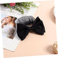 Beaupretty 2 Pieces Hair Snood Net Barrette Mesh Clip Elastic Butterfly Bun Bow Headdress for Lady Women Dance Office (Black)