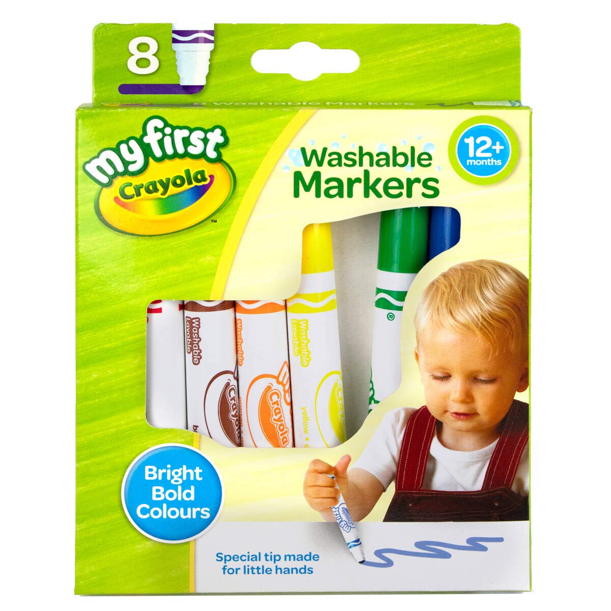Buy now CRAYOLA MyFirst Washable Markers - Assorted Colours (Pack of 8) | Easy-Grip Markers Ideal for Toddlers Hands | Ideal for Kids Aged 12+ Months at indiglob india