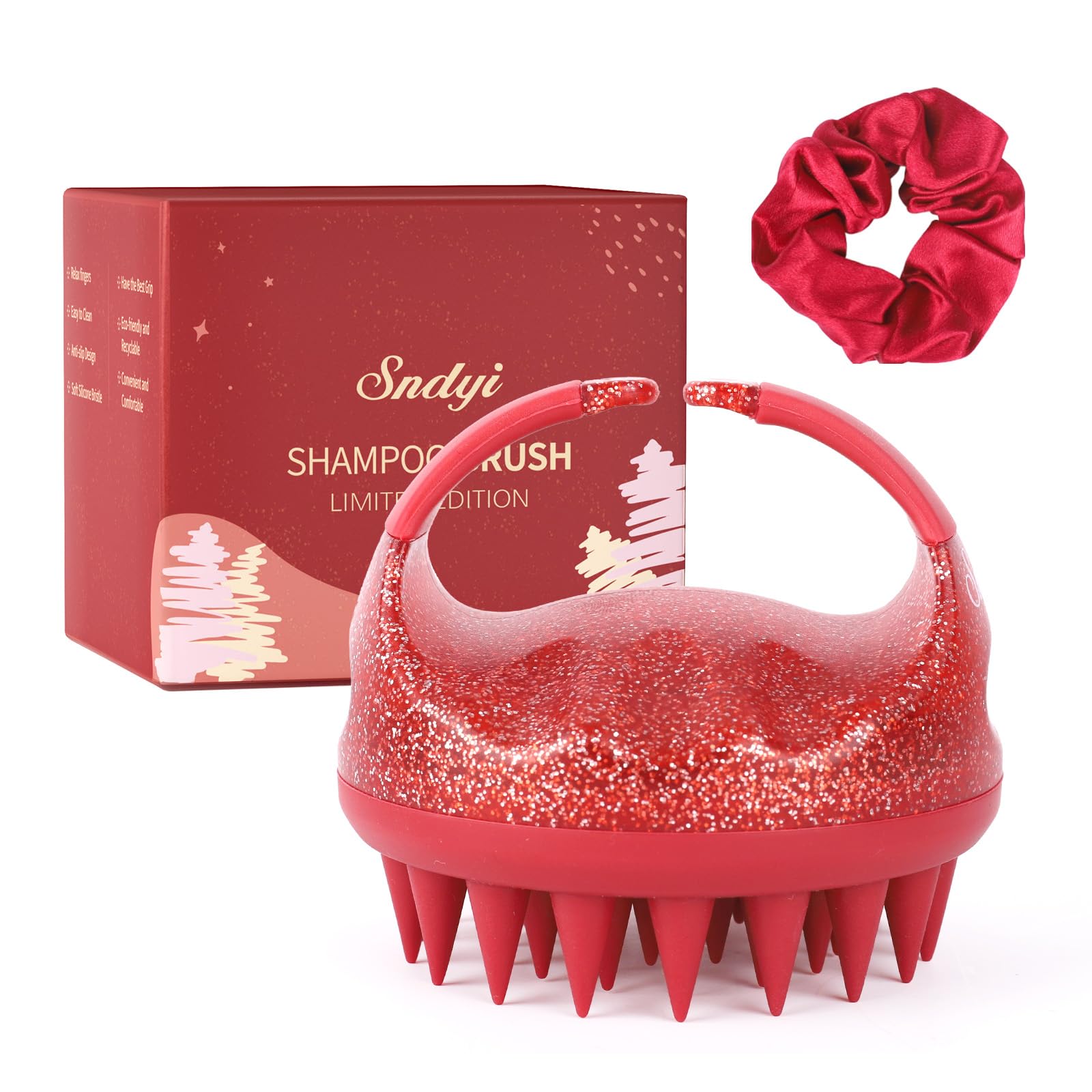 Buy now Sndyi Soft Silicone Scalp Massager for Dandruff Removal and Hair Growth - Wet Dry Scalp Exfoliator Brush for Scalp Care - Beige at indiglob india