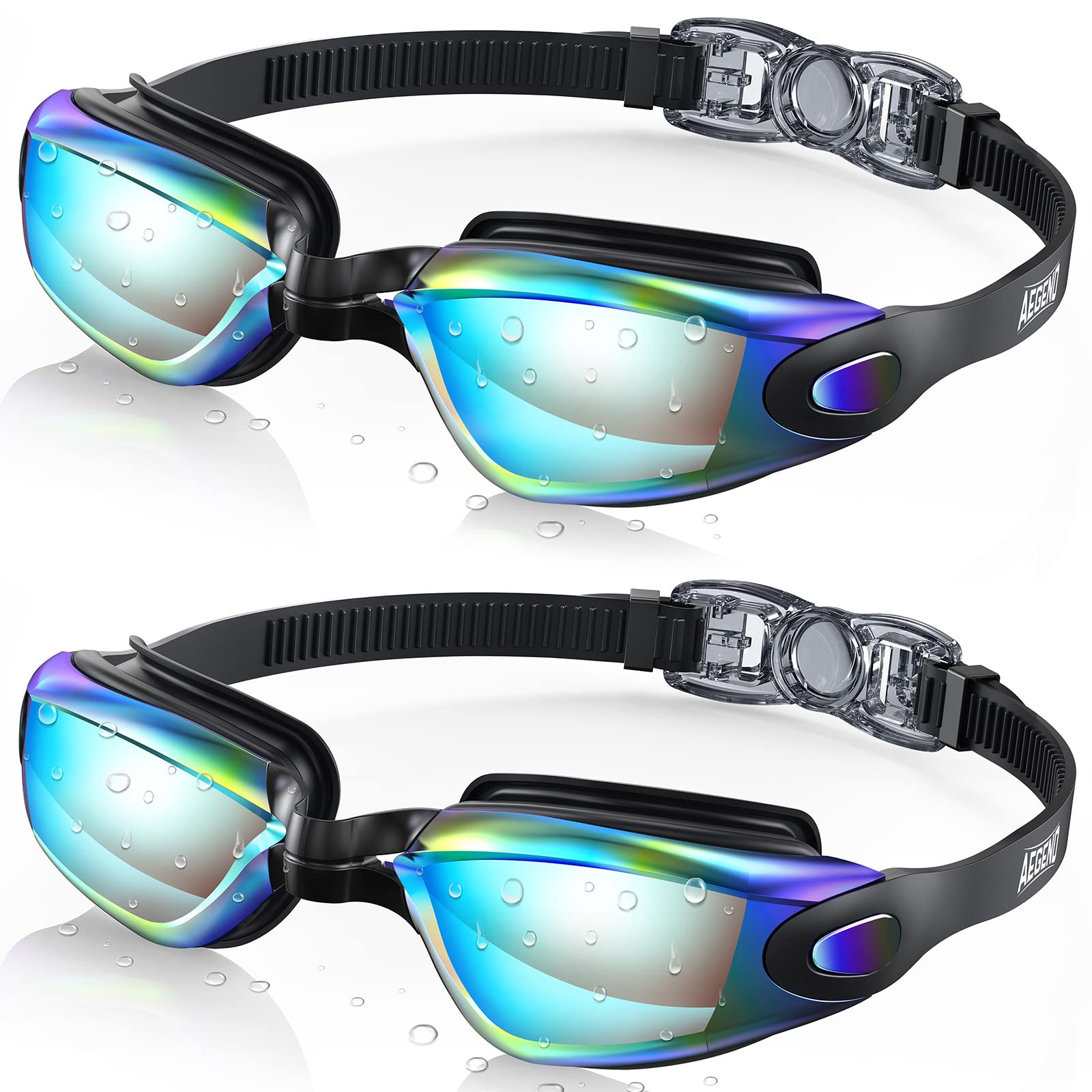 Buy now Aegend Swim Goggles, 2 Pack Swimming Goggles No Leaking Adult Men Women Youth Aqua & Double Aqua at indiglob india