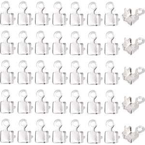 Craftdady 200pcs Cup Chain Connector End Tips with Loop 3x3mm for Iced Out Rhinestone Chain Jewelry Making