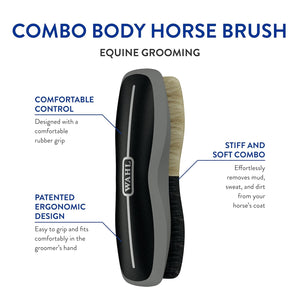 WAHL Professional Animal Equine Grooming Combo Body Horse Brush - Black