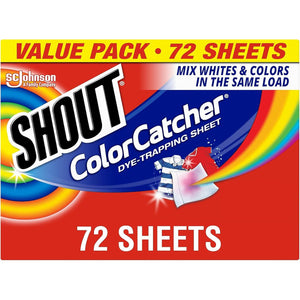 Shout Color Catchers for Laundry, Allow Mixed Washes, Prevents Color Runs and Maintains Original Clothing, 72 Count