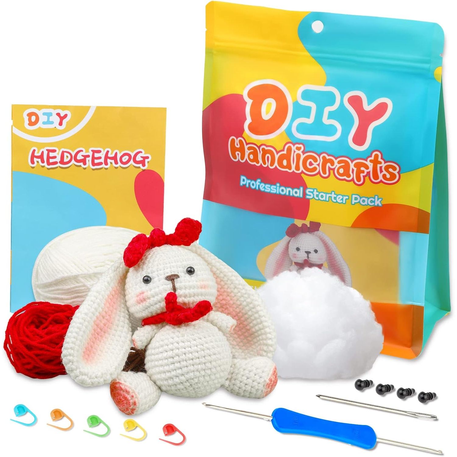 Buy now ZMAAGG Beginners Crochet Kit, Crochet Animal Kit, Knitting Kit with Yarn, Polyester Fiber, Crochet Hooks, Step-by-Step Instructions Video, Crochet Starter Kit for Beginner DIY Craft Art (Penguin) White Rabbit at indiglob india