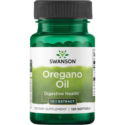Swanson Oregano Oil 10:1 Extract-Natural Supplement Promoting Digestive Health-Respiratory & Urinary Tract Health Support (120 Softgels, 150mg Each)