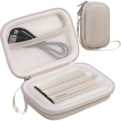 Lacdo Hard Carrying Case for Samsung T7 Shield/Samsung T7 / Touch Portable Solid State Drives 500GB 1TB 2TB 4TB USB 3.2 External SSD Hard EVA Shockproof Storage Travel Bag, Black+Gray