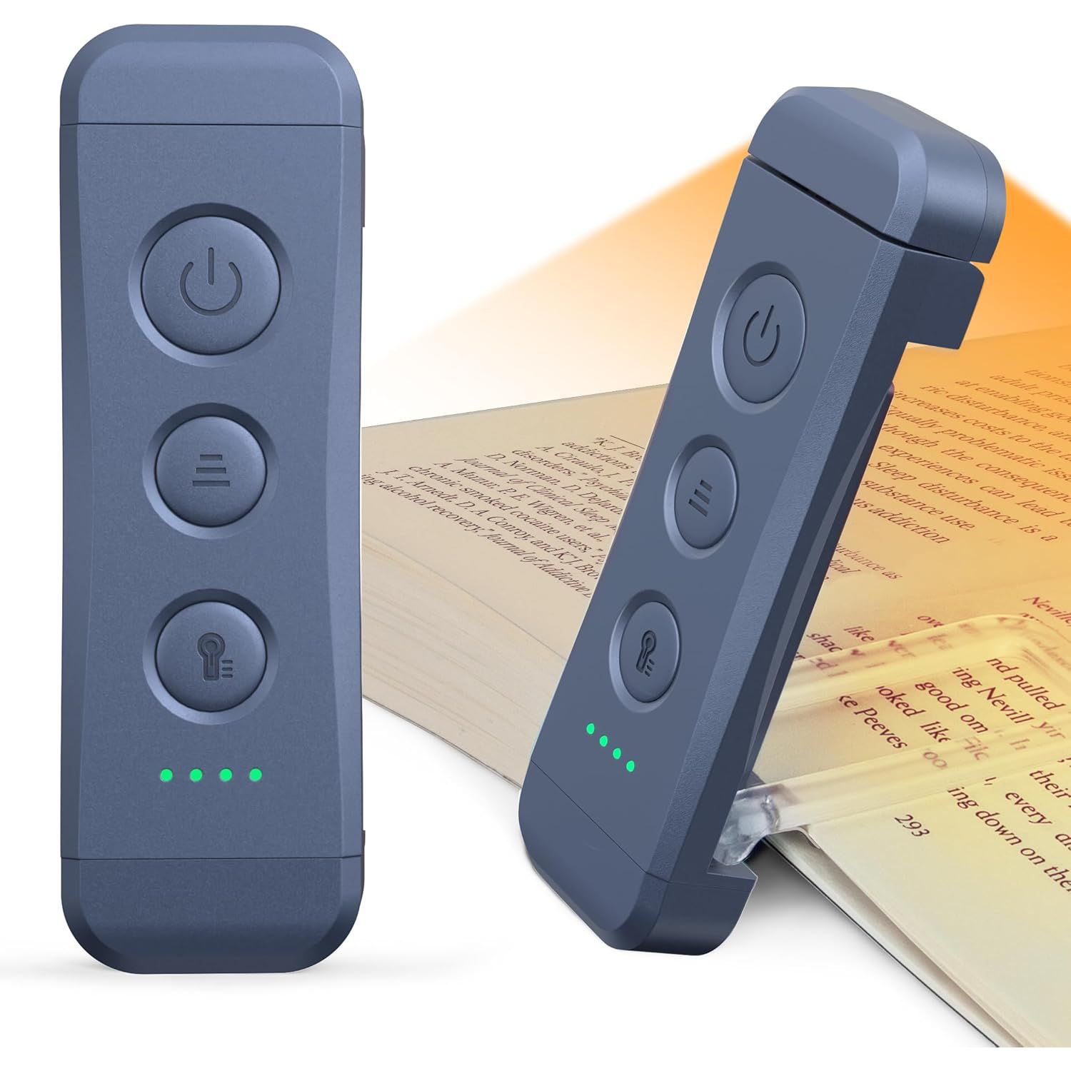 Buy now Glocusent USB Rechargeable Book Light for Reading in Bed, Portable Clip-on LED Reading Light, 3 Amber Colors & 5 Brightness Dimmable, Compact & Long Lasting, Perfect for Book Lovers, Kids Dark Blue at indiglob india