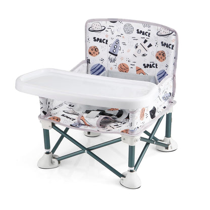 PandaEar Portable Baby Seat Travel| Compact Fold with Straps for Indoor/Outdoor Use| Great for Camping, Beach, Lawn |Toddlers, Kids, Boys, Girls (Grey)