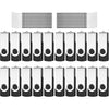AreTop USB 2.0 Flash Drive, Pack of 20 2GB Thumb Drives Bulk, Metal Memory Sticks, Portable Keychain Jump Drive Multipack for Date Storage (2G,black-20pack) - 20PCS-Black
