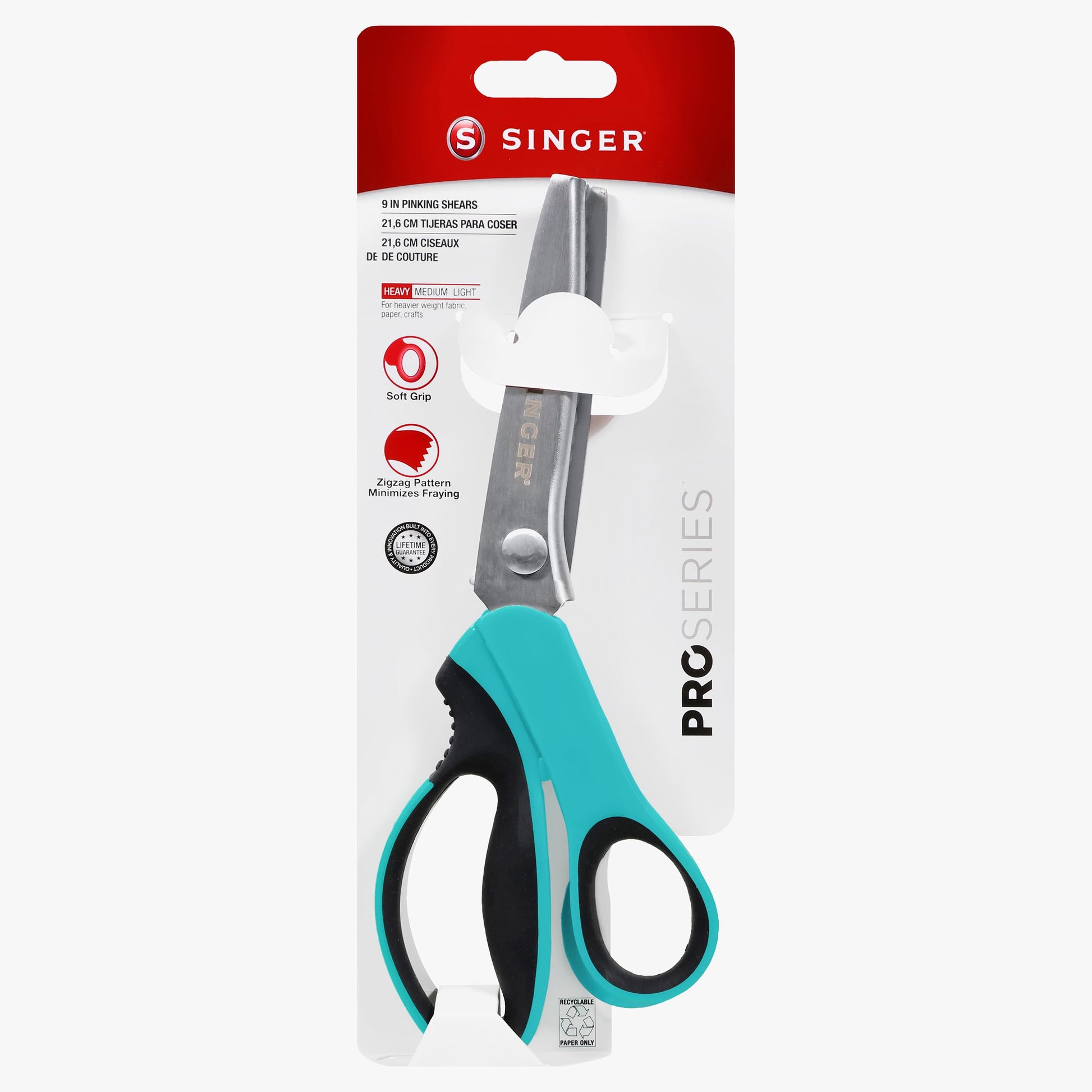 Buy now SINGER ProSeries 9" Pinking Shears - Heavy-Duty Stainless Steel - Zigzag Cut for No-Fray Fabric, Sewing & Craft Edging at indiglob india