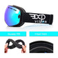 EXP VISION Snowboard Ski Goggles Men Women Youth, Anti Fog OTG Winter Snow Goggles Spherical Detachable Lens