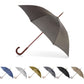 Totes Eco Auto Open Umbrella Classic Wooden J Stick Handle with Easy Grip - Windproof, Rainproof and Durable Canopy Design – Versatile Travel, Perfect for Rainy Days