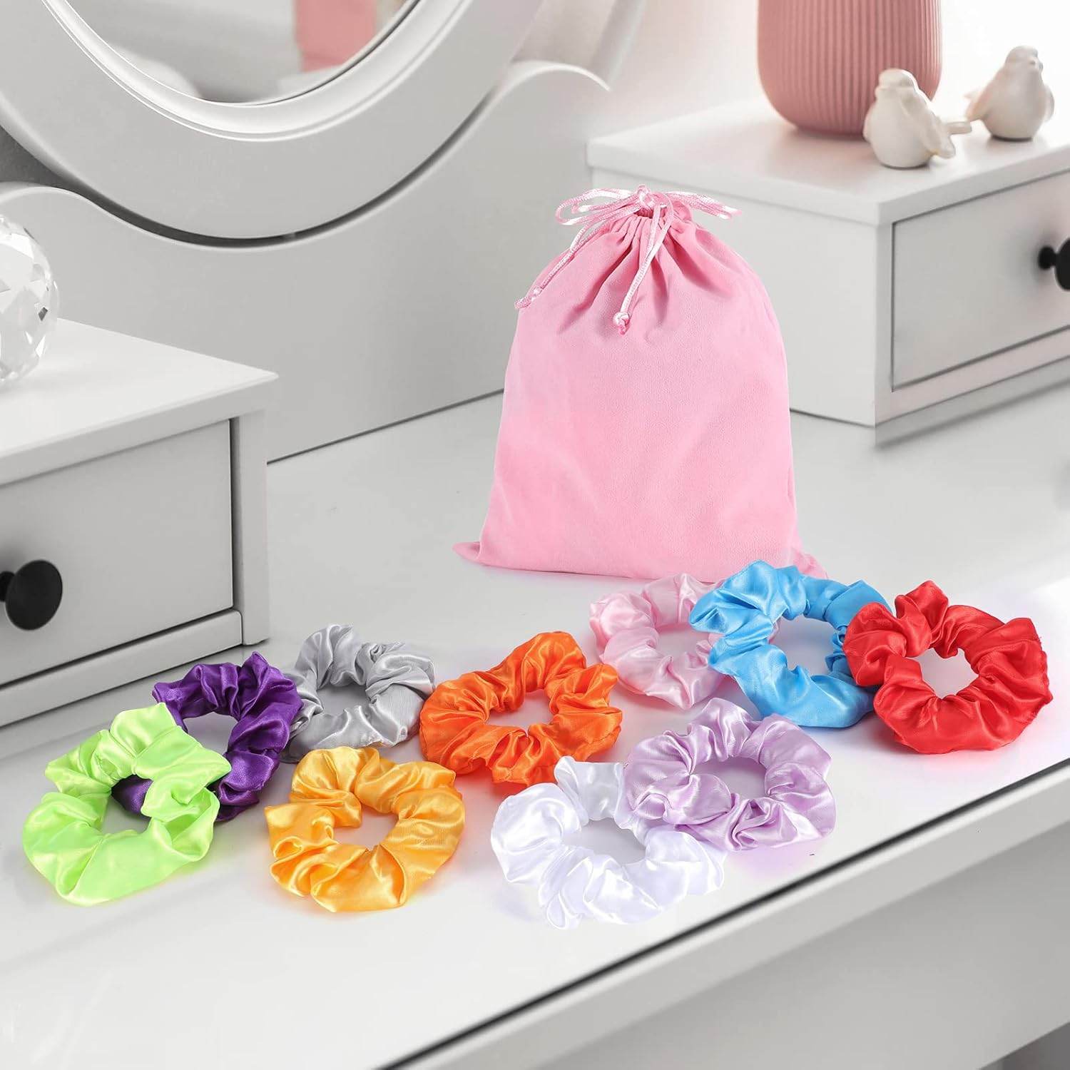 10PCS LED Hair Scrunchies with Light Modes for Girls, Premium Elastic Bands with Gift Bag - Glowing Hair Rings, Great Holiday Headwear - My Store
