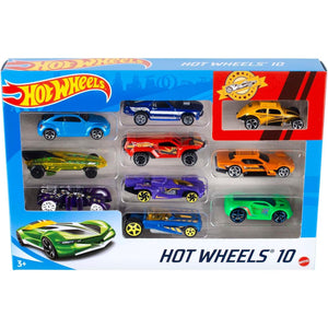 Hot Wheels Set of 10 1:64 Scale Toy Trucks and Cars for Kids and Collectors, Styles May Vary