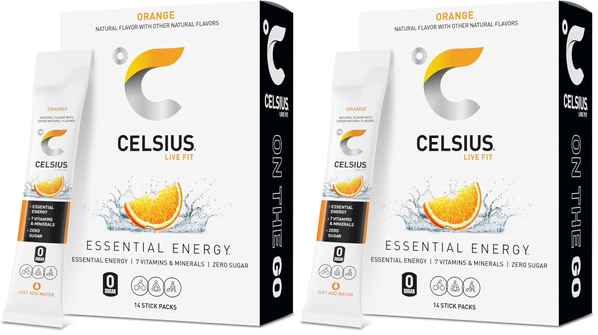 Buy now CELSIUS On The Go Strawberry Mango, Sugar Free Energy Drink Mix (14 Sticks per Pack) Orange 2.6 Ounce (Pack of 2) at indiglob india