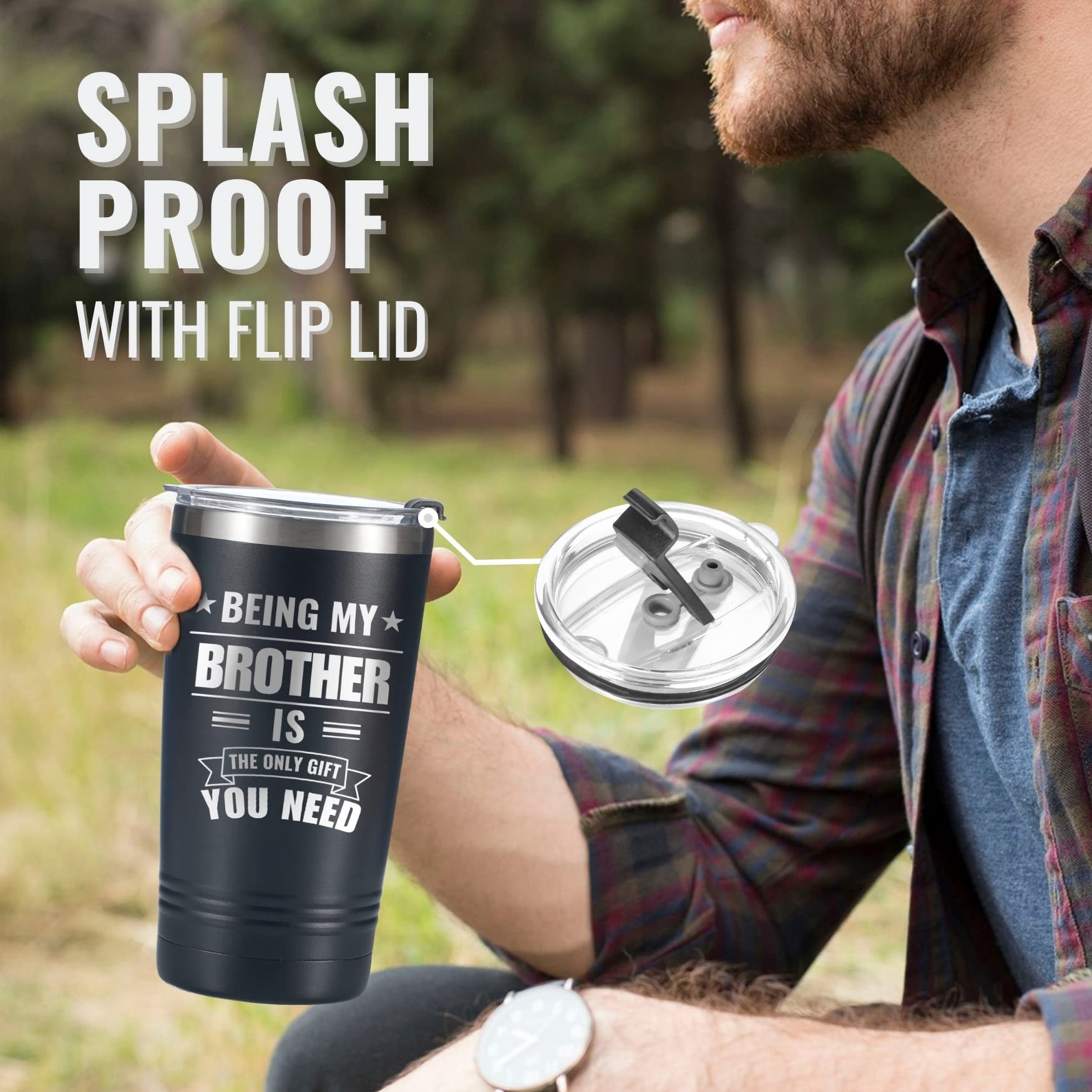 Buy now Onebttl Brother Gifts from Sister, Funny Gift Idea for the Best Brother for Christmas, Birthday, 20 oz Stainless Steel Insulated Travel Mug (Need) at indiglob india