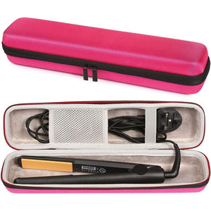 Faylapa Hard Carry Travel Case for Classic Hair Straightener Curling Irons Styler,Hair Straightener EVA Case for Vacation(Accessories Not Include,Pink)