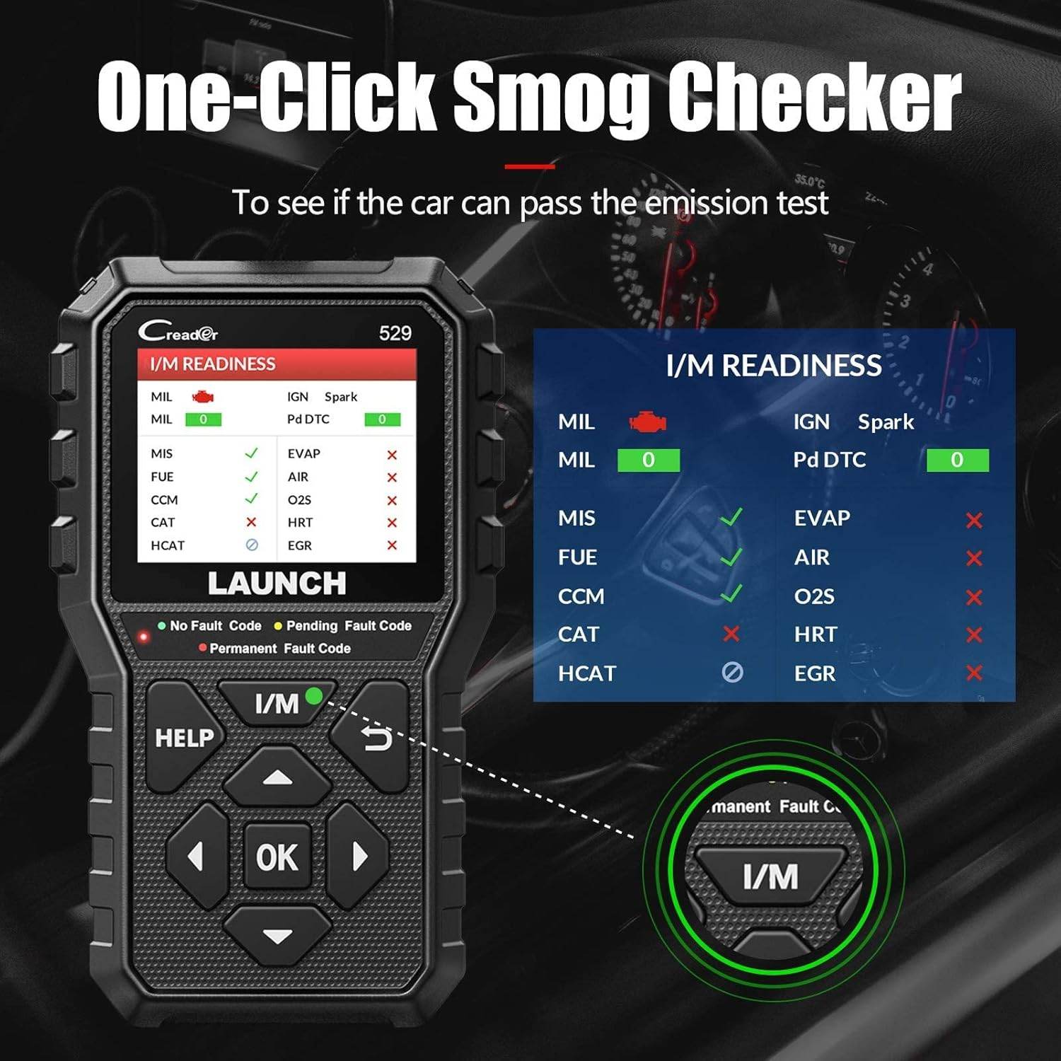 2024 Elite LAUNCH OBD2 Scanner CR529 Code Reader Check Engine Light for All OBDII Car After 1996 Full OBD2 Functions Mode 8, I/M Readiness DTC Lookup Lifetime Free Update Scan Tool [Upgrade Version] - My Store