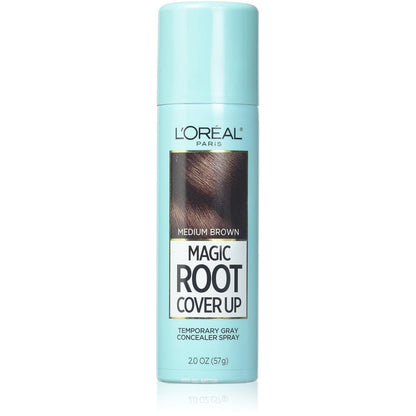 L'Oreal Paris Magic Root Cover Up Gray Concealer Spray, Medium Brown, 2 Oz(Packaging May Vary)