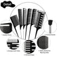 Highlight Comb Set, 6 Piece Set, Weaving, Sectioning, Styling, and Hair Dyeing Combs Professional Weaving Styling for Foiling and Balayage Coloring(Various Style)