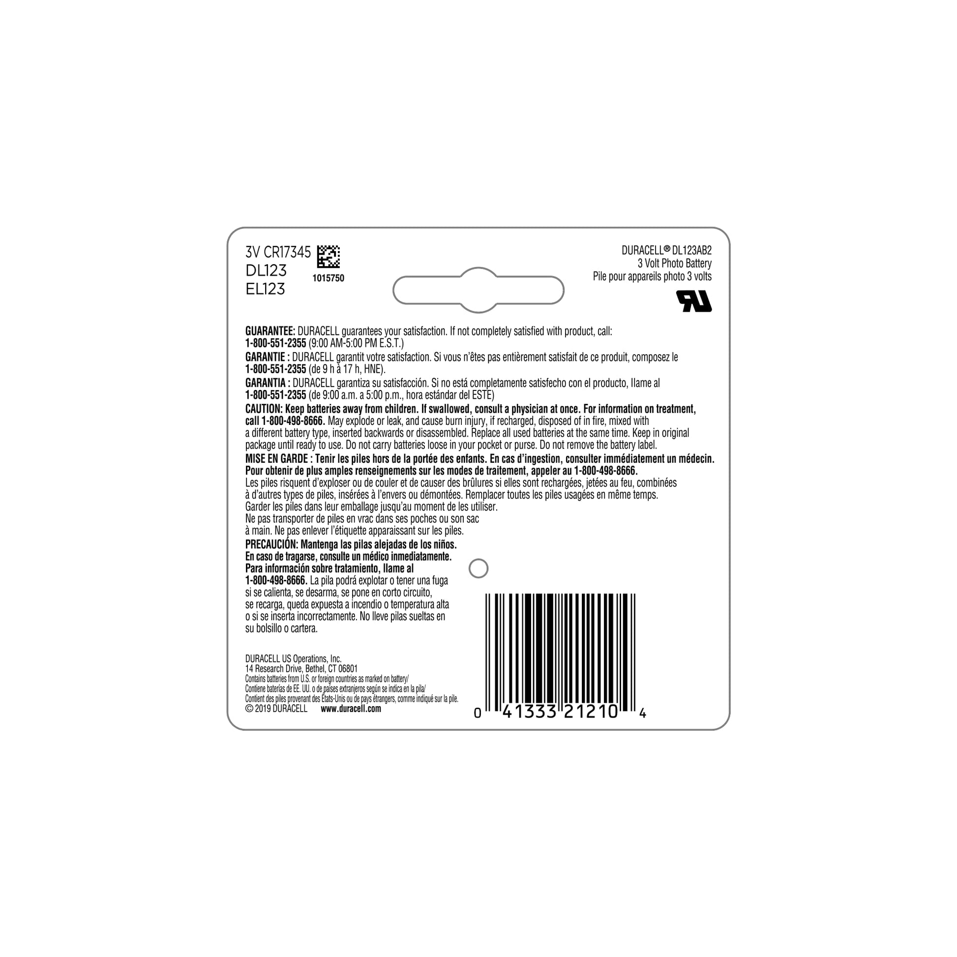 Buy now Duracell CR123A 3V Lithium Battery, 2 Count Pack, 123 3 Volt High Power Lithium Battery, Long-Lasting for Home Safety and Security Devices, High-Intensity Flashlights, and Home Automation at indiglob india