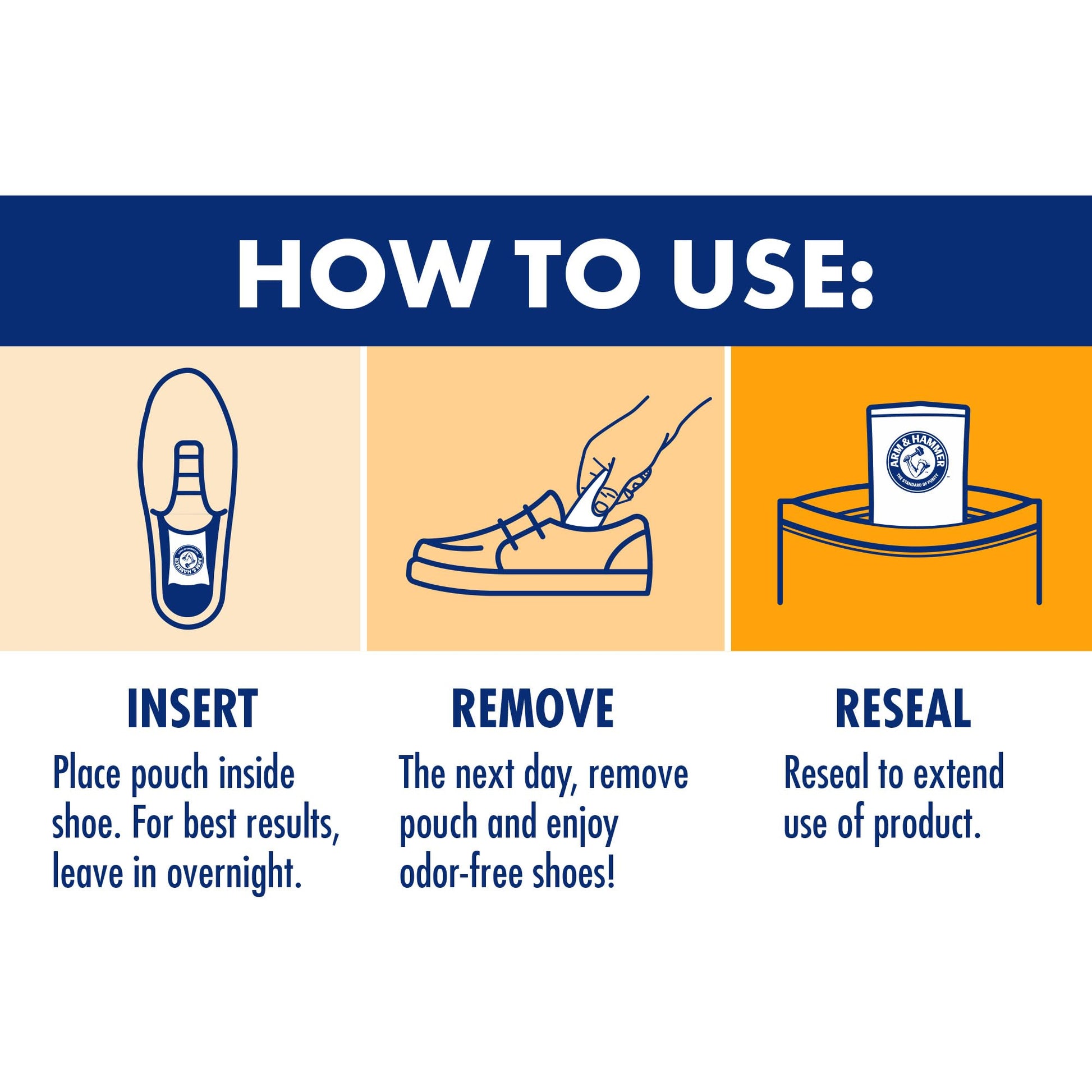 Buy now Arm & Hammer In-Shoe Odor Destroying Pouches, Shoe Deodorizer Insert for Reducing Odor and Absorbing Moisture, Smell Eliminator for All Footwear, Gym Bags and Work Boots (4 Pouches) at indiglob india